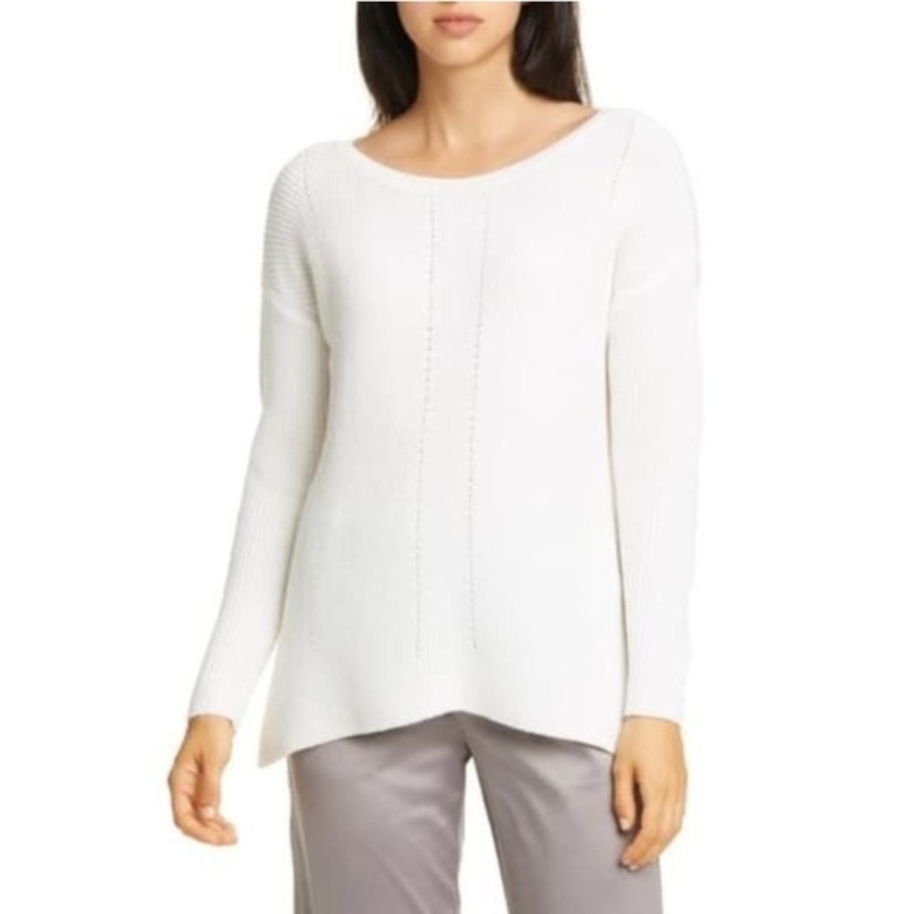 EILEEN FISHER "Bateau Neck Merino Wool Sweater "